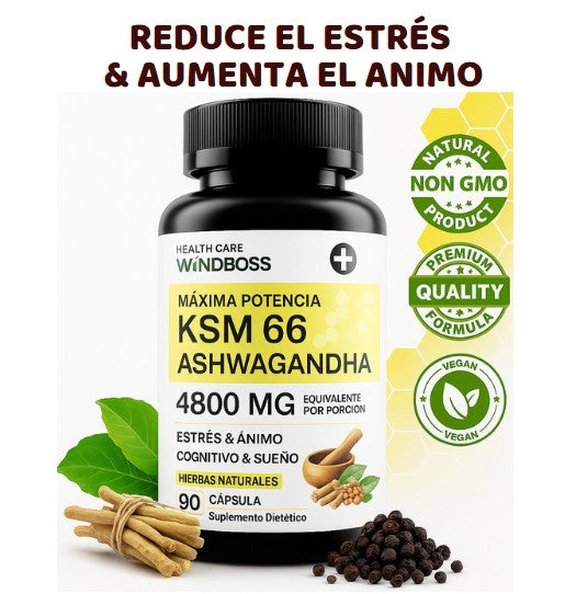 WINDBOSS ASHWAGANDHA KSM-66 MAXIMA POTENCIA