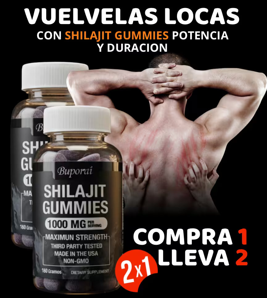 Shilajit en gomitas 🎁 Oferta 2x1. La potencia que todo hombre necesita.